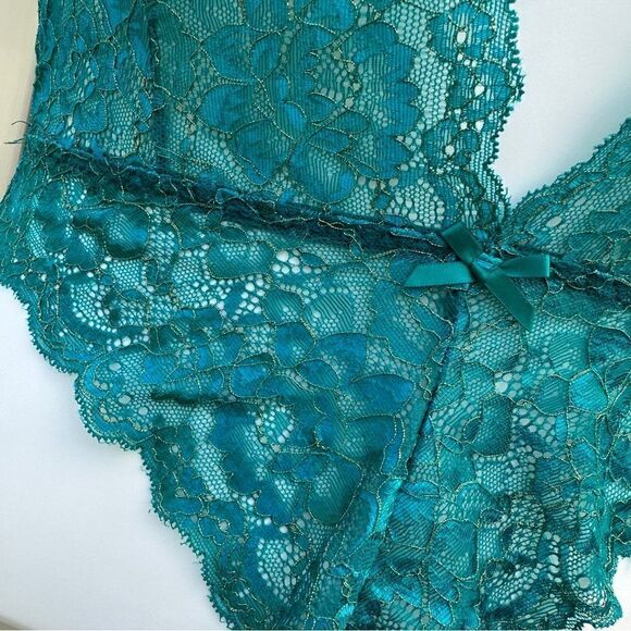 NIP Seven til midnight emerald green lace kiss of envy lace teddy Sz OS - Picture 3 of 10
